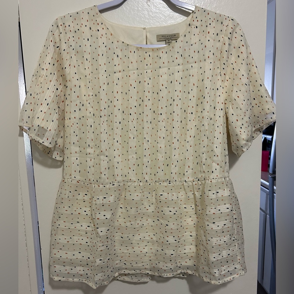 Polagram Cream & Polkadot Short Sleeve Blouse